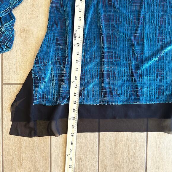 Simpley Vera Vera Wang Velvet Burnout Tunic Top 1X Sheer Whimsy Romance Grunge - Picture 8 of 8